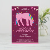 Invitation Rainbow Pony Baby Girl Aqiqah (Debout devant)