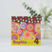 Invitation Rainbow Pop Circles Anniversaire de enfant Party I (Debout devant)