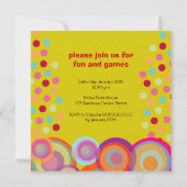 Invitation Rainbow Pop Circles Anniversaire de enfant Party I (Dos)