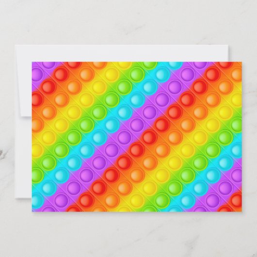 Invitation Rainbow Pop It Fidget Toy Anniversaire (Dos)