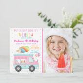 Invitation Rainbow Popsicle Ice Cream Camion Anniversaire (Debout devant)