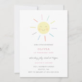 Invitation Rainbow Rays Fête d'anniversaire de l'enfant Invit (Devant)