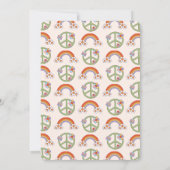 Invitation Rainbow Retro Hippie Paix & Amour Anniversaire (Dos)