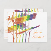 Invitation Rainbow Rose (Devant / Derrière)