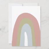Invitation Rainbow script calligraphie baby shower neutre (Dos)