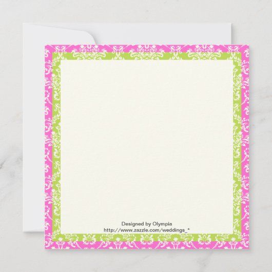 Invitation Rainbow scroll leaf mariage damassé (Dos)