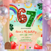 Invitation Rainbow Sequin Glitter 67 St Patrick Birthday