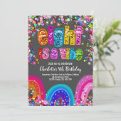 Invitation Rainbow Sequin Parties scintillant 8 est une invit (Debout devant)