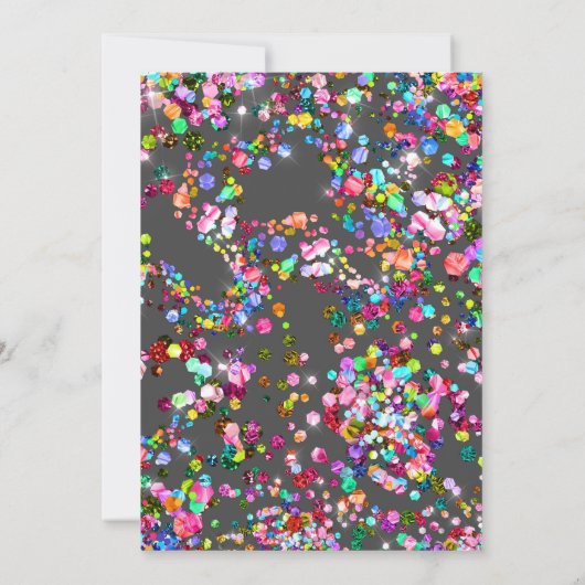 Invitation Rainbow Sequin Parties scintillant 8 est une invit (Dos)