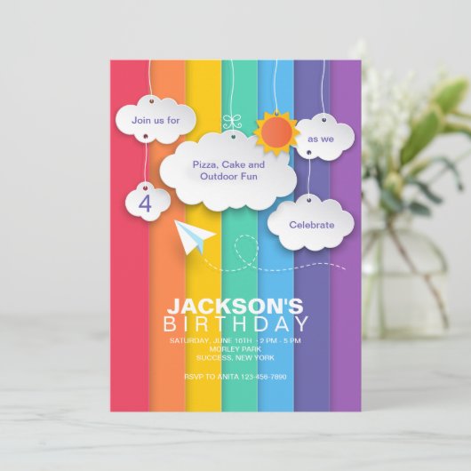 Invitation Rainbow Sky (Debout devant)