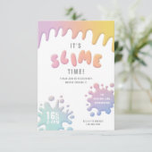 Invitation Rainbow slime party (Debout devant)