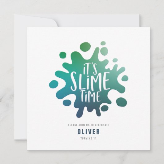 Invitation Rainbow slime party (Devant)