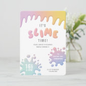 Invitation Rainbow slime party (Debout devant)