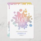 Invitation Rainbow slime party (Devant / Derrière)