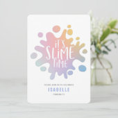 Invitation Rainbow slime party (Debout devant)