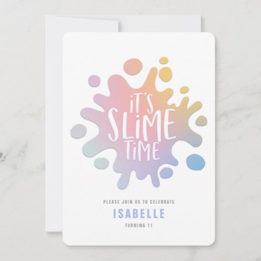 Invitation Rainbow slime party (Devant)