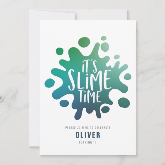 Invitation Rainbow slime party (Devant)