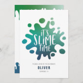 Invitation Rainbow slime party (Devant / Derrière)