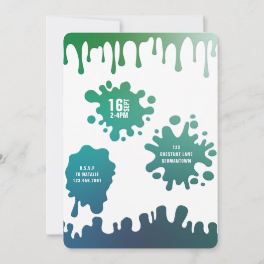 Invitation Rainbow slime party (Dos)