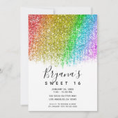 Invitation Rainbow Snowcone Parties scintillant Sparkly Sweet (Devant)