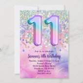 Invitation Rainbow Sparkle Parties scintillant 11e anniversai (Devant)