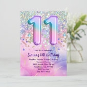 Invitation Rainbow Sparkle Parties scintillant 11e anniversai (Debout devant)