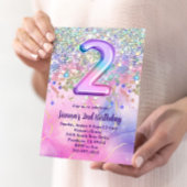 Invitation Rainbow Sparkle Parties scintillant 2e fête d'anni