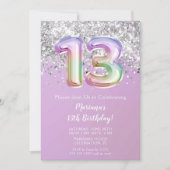 Invitation Rainbow Sparkle Parties scintillant Fille 13e fête (Devant)