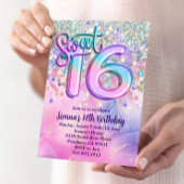 Invitation Rainbow Sparkle Parties scintillant Sweet 16 Anniv