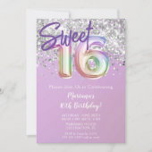 Invitation Rainbow Sparkle Parties scintillant Sweet 16th Bir (Devant)