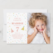 Invitation Rainbow Sprinkle Anniversaire de enfant Party (Devant)