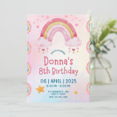 Invitation Rainbow Sprinkle Anniversaire de enfant Party (Debout devant)
