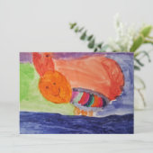 Invitation Rainbow Squirrel Kids Birthday Party (Debout devant)