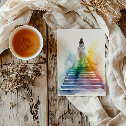 Invitation Rainbow Stairs Femme Sortant