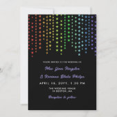 Invitation Rainbow Star Garlands Mariage informel LGBT (Devant)
