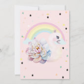Invitation Rainbow Stars Swan Flower Anniversaire (Dos)