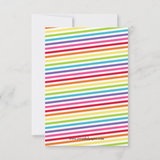 Invitation Rainbow Stripes fête d'anniversaire - 3x5 Invitati (Dos)