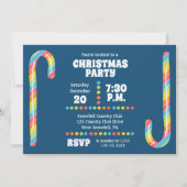 Invitation Rainbow Sucres de canne Navy Blue Christmas Party (Devant)