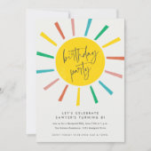 Invitation Rainbow Sun Script Anniversaire de enfant Party (Devant)