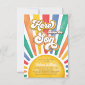 Invitation Rainbow Sunshine Baby shower Voici le fils (Devant)