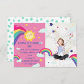 Invitation Rainbow Sunshine Fun Anniversaire (Devant / Derrière)