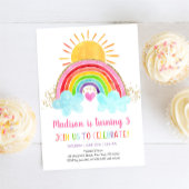 Invitation Rainbow Sunshine Rose Gold Anniversaire