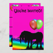 Invitation Rainbow Unicorn Anniversaire (Devant / Derrière)