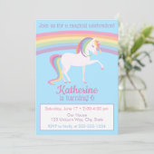 Invitation Rainbow Unicorn Anniversaire (Debout devant)