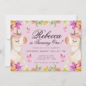 Invitation Rainbow Unicorn Filles d'anniversaire (Devant)