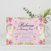 Invitation Rainbow Unicorn Filles d'anniversaire (Debout devant)