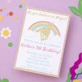 Invitation Rainbow Unicorn Parties scintillant Anniversaire F