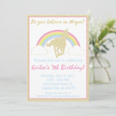 Invitation Rainbow Unicorn Parties scintillant Anniversaire F (Debout devant)