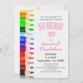 Invitation Rainbow Watercolor Pencils Anniversaire de enfant  (Devant)