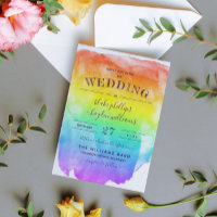 Rainbow Watercolor Wash Gay Mariage